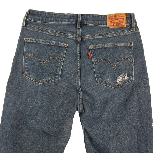 Levi's 721 High Rise Skinny Jeans Women's Size 30 Distressed Medium Wash - Picture 4 of 9